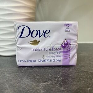 Dove Nutrium Cream Oil Beauty Bar‎ 1/4 Moisturizing Cream 2 Bars 4.25 oz SEALED